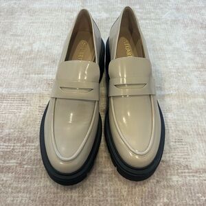 Stuart Weitzman Cream Soho Platform Loafers